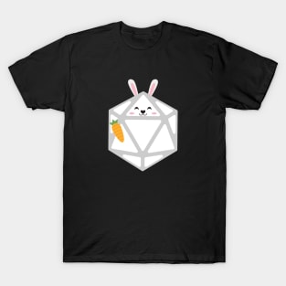 Polyhedral 20 Sided Dice Bunny - Tabletop RPG and Animal Lovers Mashup T-Shirt